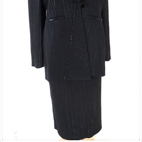 CLAUDE PATRICK PARIS LADIES VINTAGE LONG COAT SKIRT STUNNING SUIT MADE IN FRANCE - Picture 3 of 16